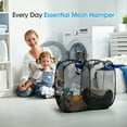 thumbnail image 5 of Okaka 140L Pop-up Dual Mesh Laundry Hamper with 2 Compartments for Storage,College Dorm and Travel, 5 of 7