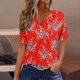 thumbnail image 1 of Fiudx Tops para Mujer Blusa de Manga Corta Estampada a La Moda para Mujer, Blusas Informales con Cuello Redondo, 1 of 4