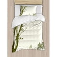 thumbnail image 3 of Ambesonne Apartment Nature Theme the Panorama of a Forest Pattern Birds on Tree Branches Duvet Cover Set, 3 of 3