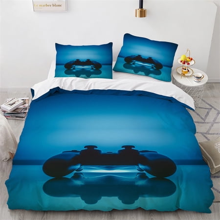 Cool Gamepad Bedding Bed Set Twin Full Queen King Size Novelty Game Controller Printed 1 Duvet Cover with 2 Pillow Cases for Fans