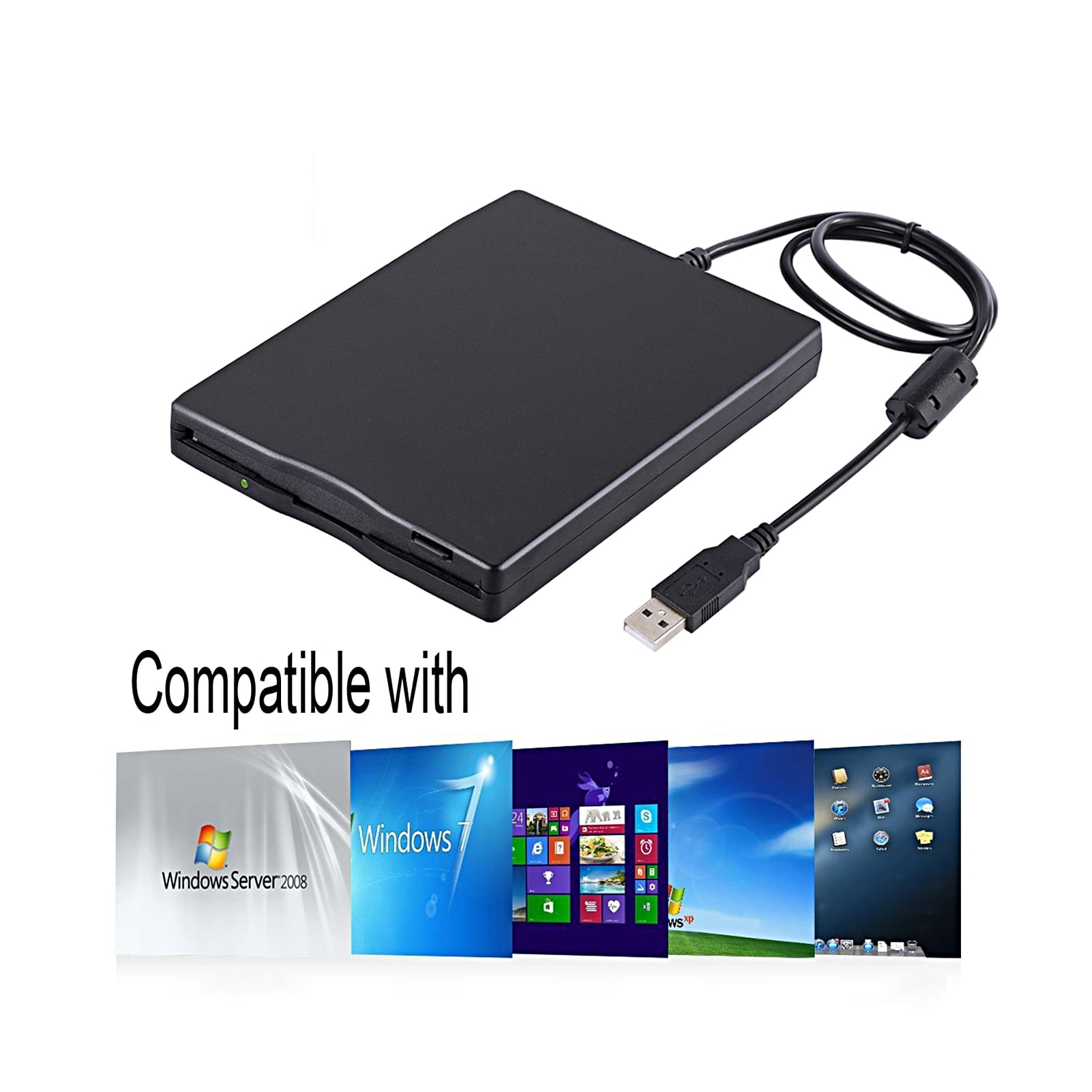 Lifetechs Floppy Disk Drive Anti-jamming Stable Performance High Speed Durable Effective Driver-free Portable Office External 1.44M 2HD USB Floppy Disk Drive for PC