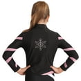 thumbnail image 2 of Hansber Girls Ice Skating Costume Dance Jacket Kids Sports Zip Up Coat Long Sleeve Yoga Pullover Tops Pink 12, 2 of 7