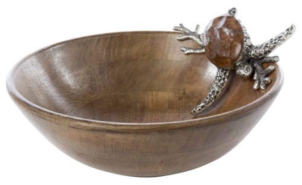 Mud Pie Turtle Wood Serving Bowl