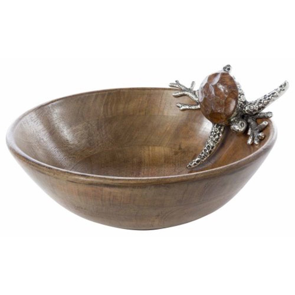 Mud Pie Turtle Wood Serving Bowl