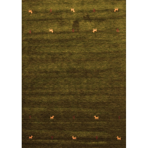 Ahgly Company Indoor Rectangle Abstract Orange Contemporary Area Rugs, 2' x 4'