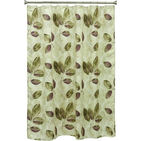 Bacova Guild Purple Leaves Printed Poly Silk 70 X 72 Shower