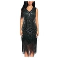 thumbnail image 1 of Fiudx Robe Décontractée pour Femme, Coupe Ample, Couleur Unie, Col Rond, Mi-Longue, Séchage Rapide, Coupe Ajustée, Sans Manches, Robe d'Été, Soldes, Liquidation, 1 of 3