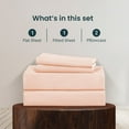 thumbnail image 4 of Twin-XL Size Bed Sheets Set - 600 Thread Count Sheets, 100% Egyptian Cotton Hotel Luxury Bedding, Extra Soft for Kids, Dorm Rooms & Adults Fits Mattress Upto 21" Deep Peach Solid Sheet Set, 4 of 5