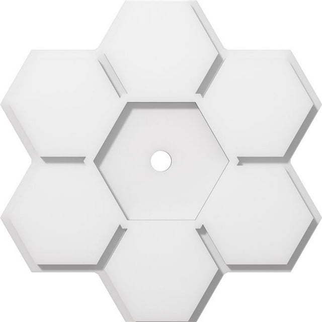 Ekena Millwork CMP16DY-01000 16 in. OD x 1 in. ID Square Daisy Architectural Grade PVC Contemporary Ceiling Medallion