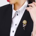 thumbnail image 4 of Broches de girasol para mujer, moda de Austria, diamantes de imitación de cristal, broches de flores doradas elegantes, flores de sol brillantes, 4 Uds., 4 of 4
