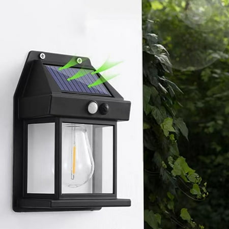 

SOFEIYA Solar Wall Light Illumination Porch Lamp Outdoor Sconce with Motion Sensor Decor black