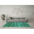 thumbnail image 3 of Ahgly Company Indoor Square Oriental Turquoise Blue Industrial Area Rugs, 3' Square, 3 of 4