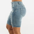 thumbnail image 4 of 2025 Women's Jeans Women's Ripped Mid Denim Shorts Hem Stretch Jean Shorts Women Casual Pants, 4 of 5