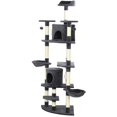 thumbnail image 1 of 79" Tall Dark Grey Cat Tree Condo - Multi-Level Scratching Post & Activity Center for Indoor Cats - Sturdy Bamboo & Plush Design - Living Room/Bedroom Use, 1 of 7