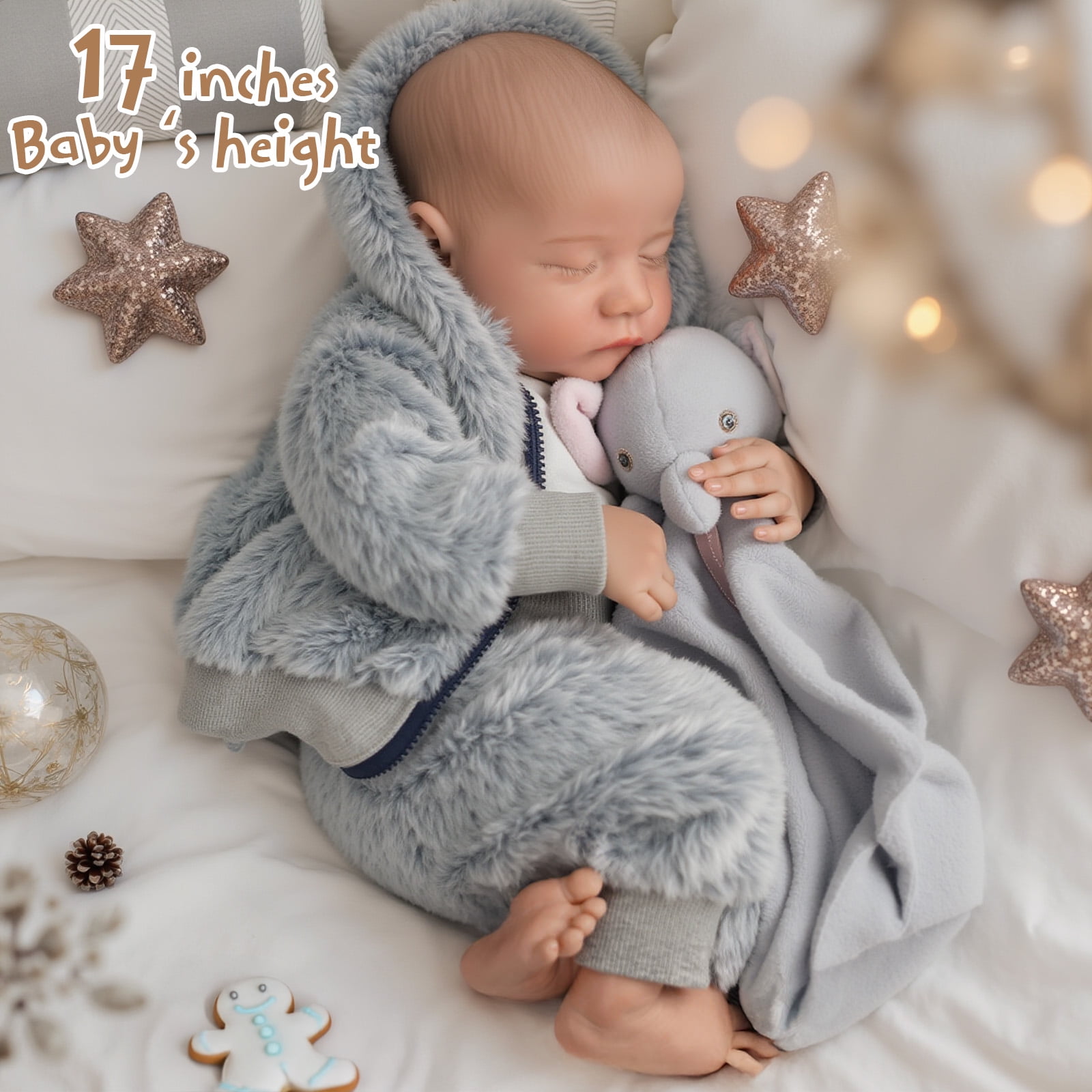 RSG Reborn Baby Dolls 20" Soft Cloth Body Newborn Baby Dolls with Accessories Gift Box for Kids Age 3+