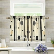Yayeee Kitchen Curtains Tier Pair Light Filtering 27"x24" Rod Pocket Short Cafe Window Panel, Stripes Pattern