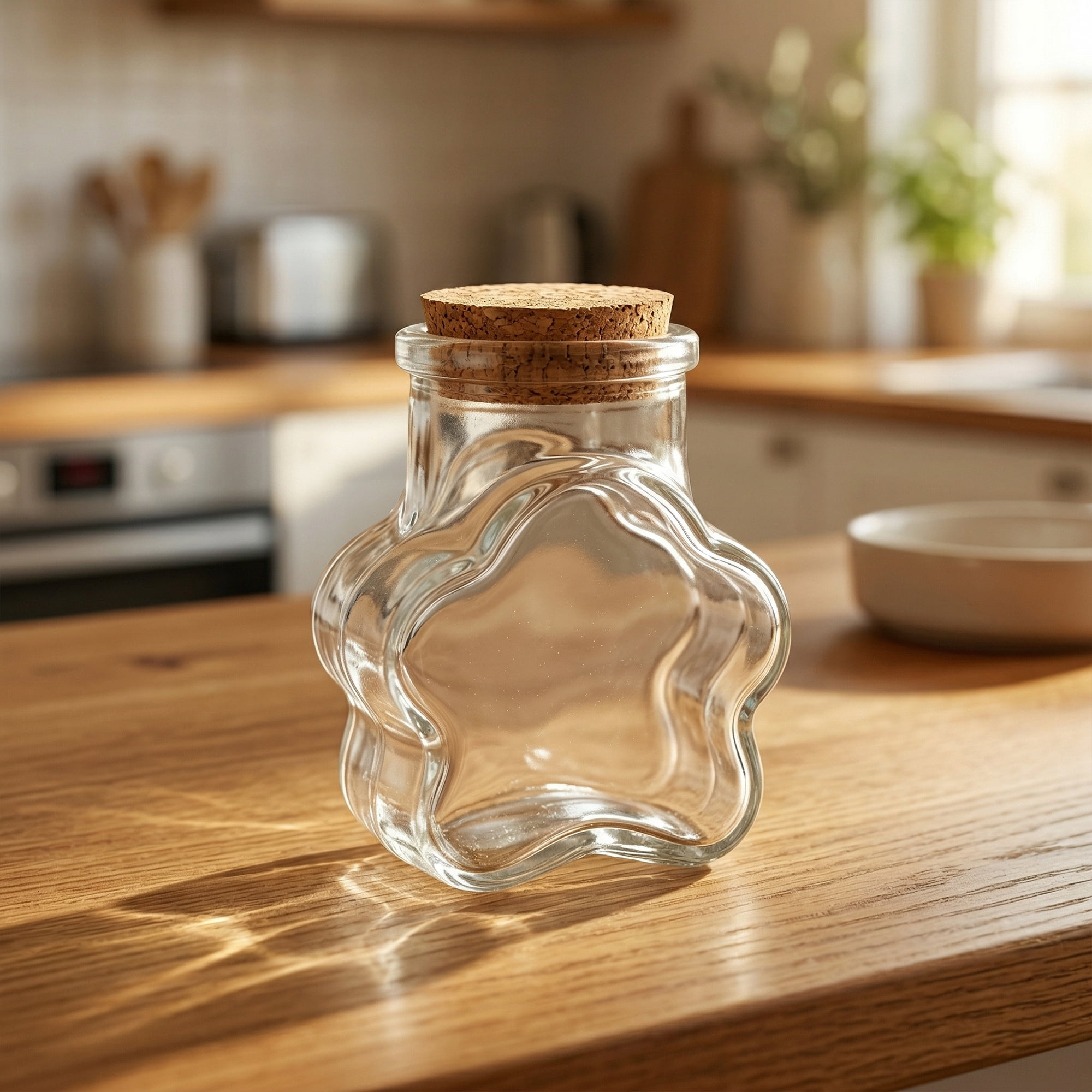 Unique Bargains 2pcs Vintage Glass Jars Storage Bottles Star Shaped 2.4"L x 1.9"W x 3"H