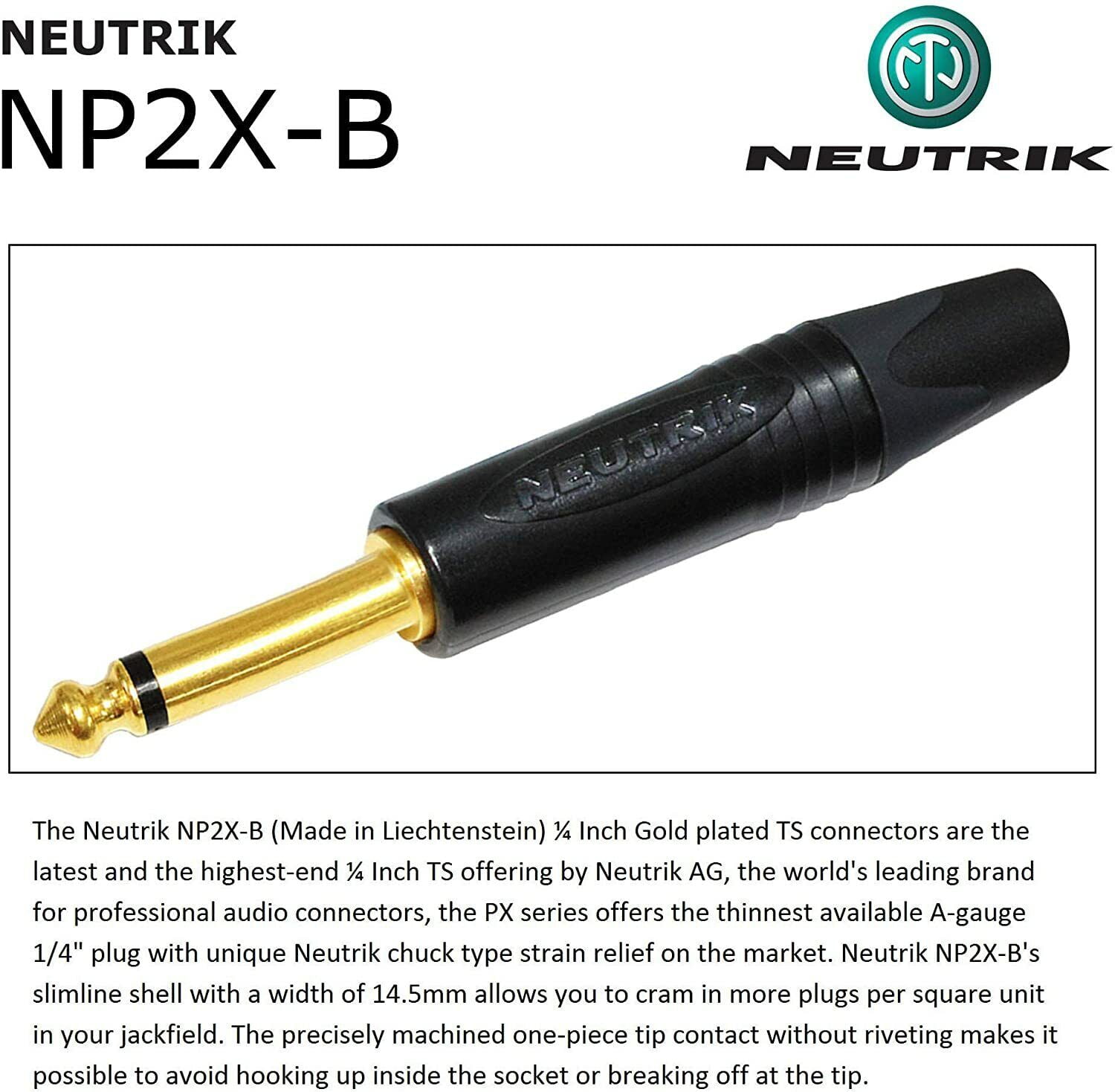 6 Foot - Mogami 2524-Neutrik Gold Plated Variable-Timbre Plug â€“ Guitar cable