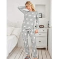 thumbnail image 2 of SMZ Womens Jogger Pajama Sets Long Sleeve Sleepwear Round Neck Nightwear Soft Pjs Lounge Sets with Pockets, 2 of 4