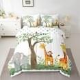 thumbnail image 2 of Castle Fairy Animal Giraffe Elephant Bedding Comforter Set,Botanical Full Bedding Set, 2 of 8