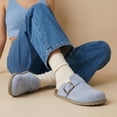 thumbnail image 4 of Cushionaire Blain Genuine Suede Clogs for Women | Slip-On Mules with Memory Foam & Oversized Buckle | Non-Slip Comfort Clogs & Mules Shoes for Women, 4 of 25