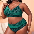thumbnail image 2 of QLEICOM Womens Swimsuits Tummy Control Plus Size Swimsuit Coverup Fashion Sexy Summer Plus Size Green Leopard Print Strap Bikini Swimsuit Green L, 2 of 7