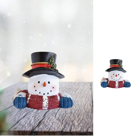 Christmas Snowman Element Flickering LED Flameless Snowman Candle Light Battery Operated for Home Holiday Indoor Candle Novelty Candle A