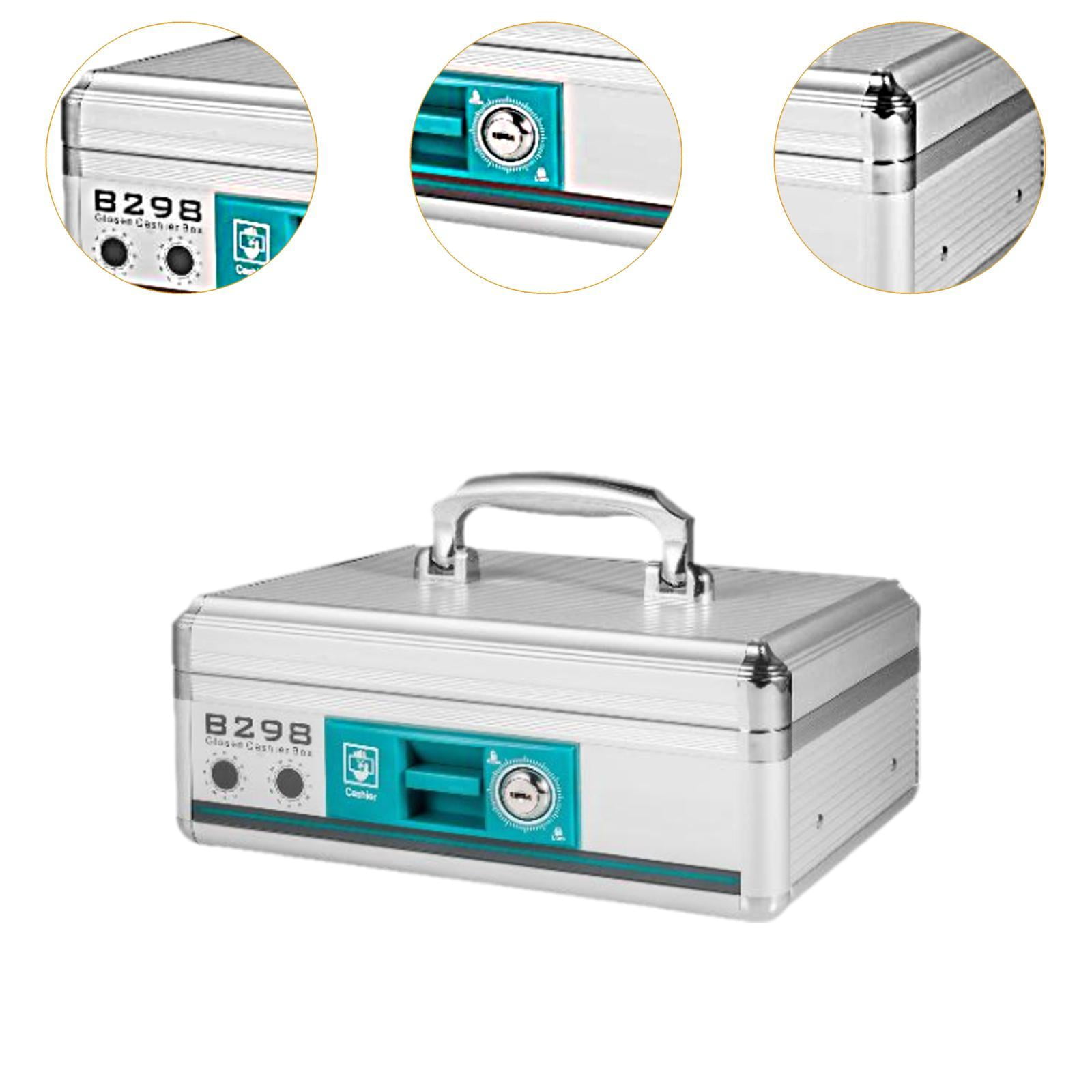 Miulika Box with Lock Key Money Box Organizer Case Lock Money Tray Piggy Bank for Saving Keepsake Collection Check 27.3cmx19.5cmx11cm