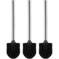 thumbnail image 1 of Juego de escobillas de plástico BRI para inodoro con mango de acero inoxidable negro plateado 3 unidades, 1 of 5