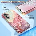 thumbnail image 6 of AVOCASE for Samsung Galaxy S24 FE Case,Marble Pattern 3 in 1 Heavy Duty Shockproof Hard PC+Soft Silicone Drop Protective Women Girls Case for Galaxy S24 FE (2024),Rose Gold, 6 of 8