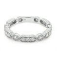 thumbnail image 3 of 1/2 ct. t.w Round Cut Lab Created Moissanite Diamond Milgrain Full Eternity Stackable Band Ring For Women In 10K Solid White Gold (G-H Color, VVS1 Clarity, 0.50 Cttw)-9.5, 3 of 8