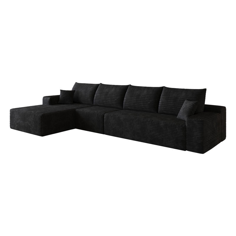 135" Cloud Sectional Sofa with Left Facing Chaise, Modern Modular Deep Seat Couch, Plush Corduroy Upholstered Sofa for Living Room, Bedroom, Apartment, No Assembly Required