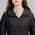 thumbnail image 5 of Down Warm Water Proof Jacket Women's Packable Down Jacket Lightweight Puffer Jacket Hooded Winter Coat Warm Light Outerwear Winter Jackets Women Long S-177 Black L, 5 of 7