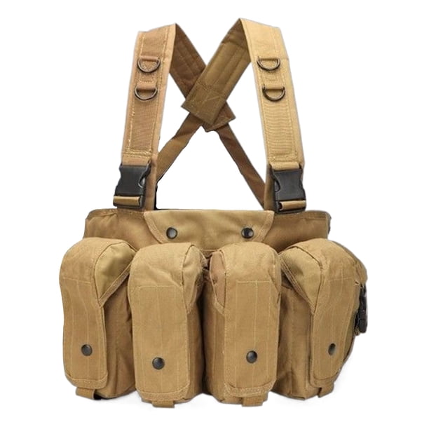Sonducket Chaleco táctico multifuncional al aire libre para cazar y acampar con carga múltiples bolsillos chaleco para hombres Escalada color barro