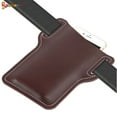 thumbnail image 3 of Spencer Men's Leather Cell Phone Holster Universal Case Waist Bag Sheath with Belt Loop (6.6"*5.3"*0.14", Dark Brown), 3 of 7