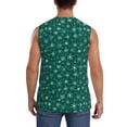 thumbnail image 4 of Lsque Christmas Snowflakes Print Men's Cotton Blend Sleeveless Muscle Shirts (S-3XL)- Moisture Wicking, Odor Protection, UPF 30+,XX-Large, 4 of 8
