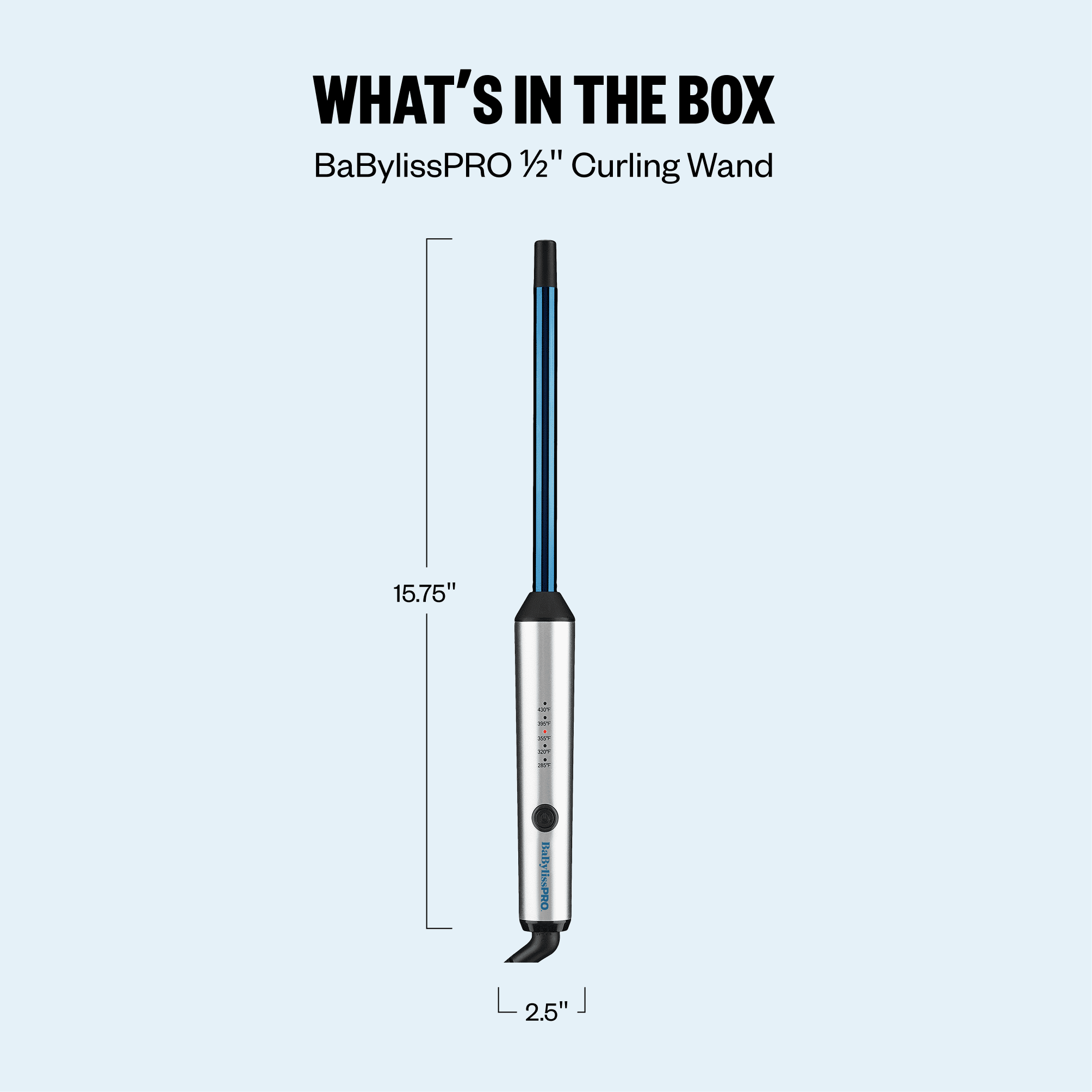 BaBylissPRO Nano Titanium Small Curling Iron, ½” Barrel, All Hair Types, 1 Count