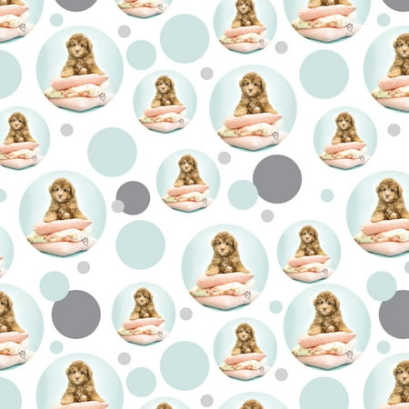 Poodle Puppy Dog on Pillows Premium Gift Wrap Wrapping Paper Roll