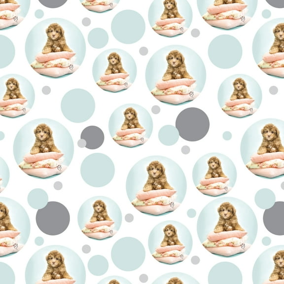 Poodle Puppy Dog on Pillows Premium Gift Wrap Wrapping Paper Roll