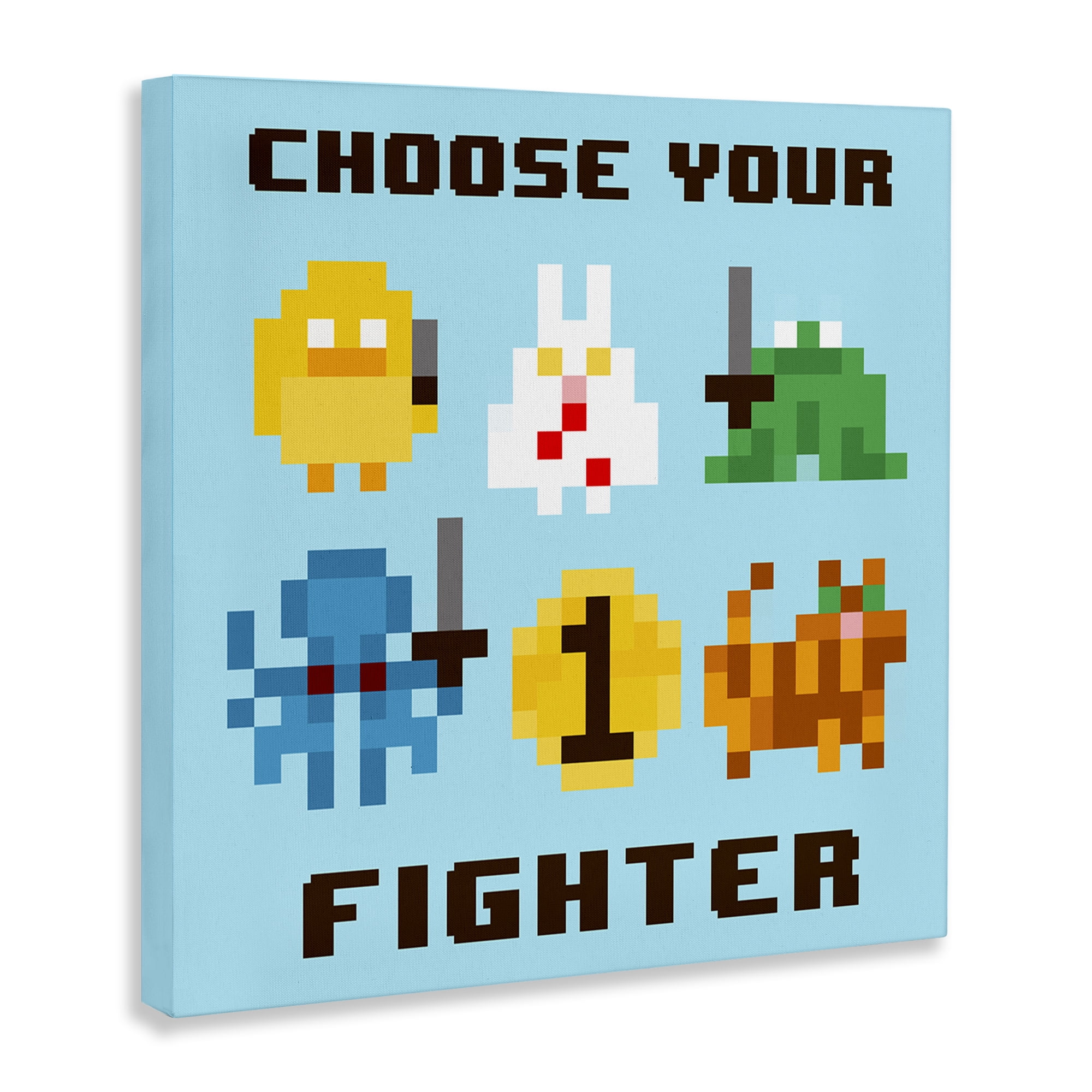 Stupell Industries Choose Your Fighter Entertainment Painting Wrapped Canvas Art Print Wall Art, 30 x 30