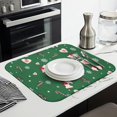 thumbnail image 3 of Green Christmas Pattern Dish Drying Mat for Kitchen 1 Pack, Ultra Absorbent Microfiber Dishes Drainer Mats,16x18in(41x46cm), 3 of 6
