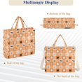 thumbnail image 6 of FORMRS Womens Corduroy Tote Bag Crossbody Shoulder Purse Handbag with Detachable Strap, Orange Ghost Plaid Pattern, 6 of 7