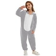 thumbnail image 3 of SwiftWear Christmas Matching Family Pajamas Set Festive Onesie with Animal Ears Hood, Xmas Theme Fleece Loungewear Pjs for Home Celebration (Gray), 3 of 6