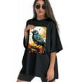 thumbnail image 3 of Plus Size Shirt for Women Black Tops for Women Oversized Short Sleeves Shirt for Women Ohio Bird T Shirt Crewneck Shirt for Women XL, 3 of 5
