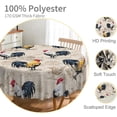 thumbnail image 3 of TTQYFNM Rooster Round Tablecloth 70 Inch Vintage Rooster Farm Animals Pattern Circular Table Cloth Spill Proof Oil Proof Fabric Table Cover for Kitchen Dining Room Indoor Outdoor Party Decor C108, 3 of 3