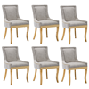 Beige, variant on MIKIBAMA Chenille Dining Chairs, Set of 6, Modern Style, Beige