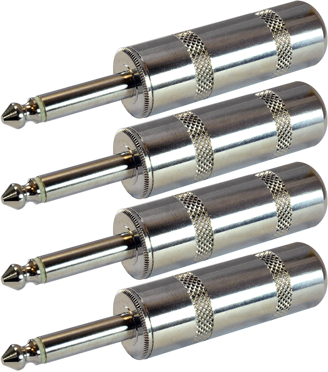 GLS Audio 1/4Inch Jumbo Plugs for Speaker Cables, Patch Cables, Snakes TS Male Mono 1/4Inch