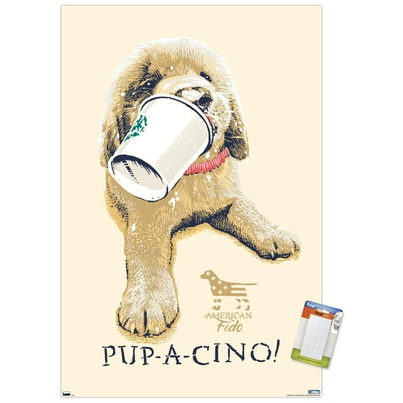Jim Baldwin - Pup-a-cino Wall Poster, 14.725" x 22.375"