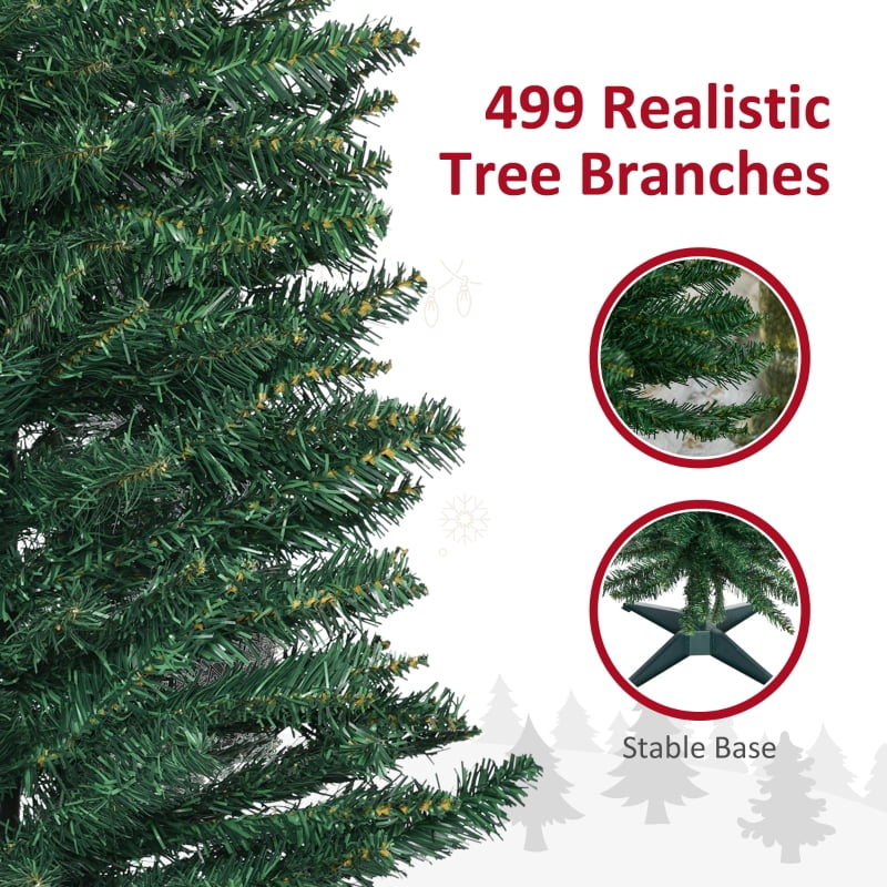 Alvantor Christmas Tree Unlit Pencil with 499 Tips, Slim Holiday Decor 21.75"x21.75"x84" 7ft Green