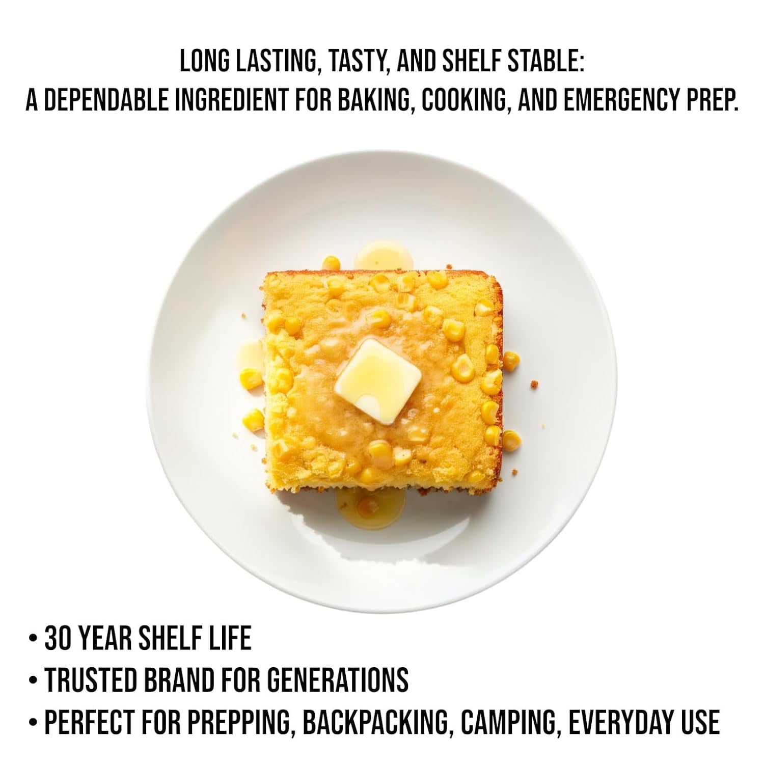 (6-Pack) Future Essentials Yellow Corn Meal, 5 lb #10 Can – Fine Ground Cornmeal, 30-Year Shelf Life, Emergency Food Storage, Non-GMO, Made in USA